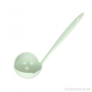 NewKelly 2 in 1 Soup Spoon Long Handle Creative Porridge Spoons (Green) - B079VQFZM5